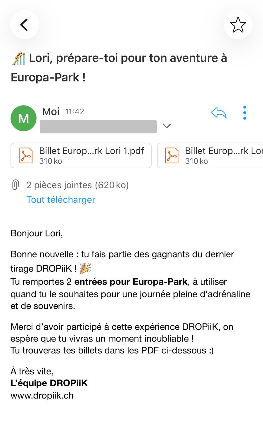 Gagnant DROPiiK — Lori B.